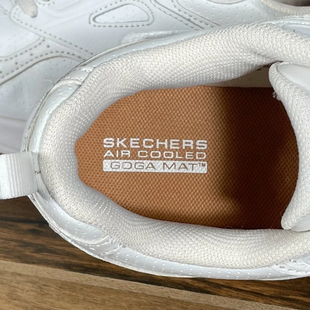 Skechers Go Run Consistent Broad Spectrum Shoes Womens 7 White Leather Sneakers